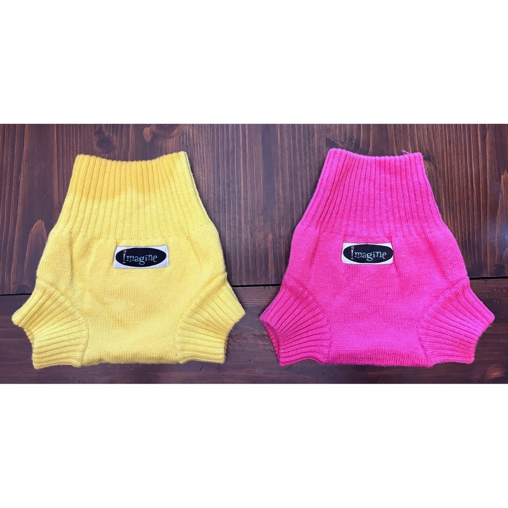 Imagine Baby Products 100% Wool Diaper Cover Soaker Yellow Pink Small Lot Of 2